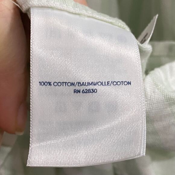 Lands End Womens Striped Button Up Top Size 2X Long Sleeve Office Career Cotton - Picture 6 of 11